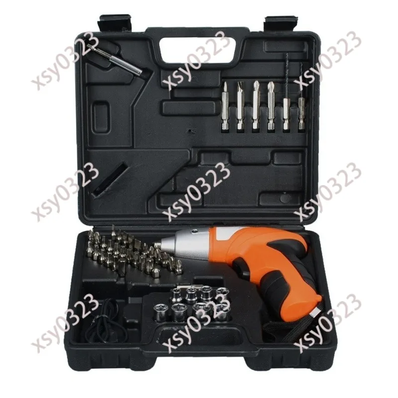 

USB Rechargeable Electric Drill, 3.6V Lithium Screwdriver, 45Pcs Bits Kit for Household Repair