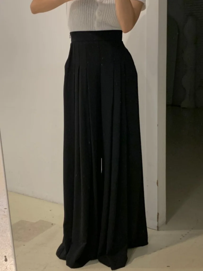 Chic Summer High Waist Loose Casual Pants Women's A-Line Skirt Pants Drapey Versatile plus Size Comfortable Faionable