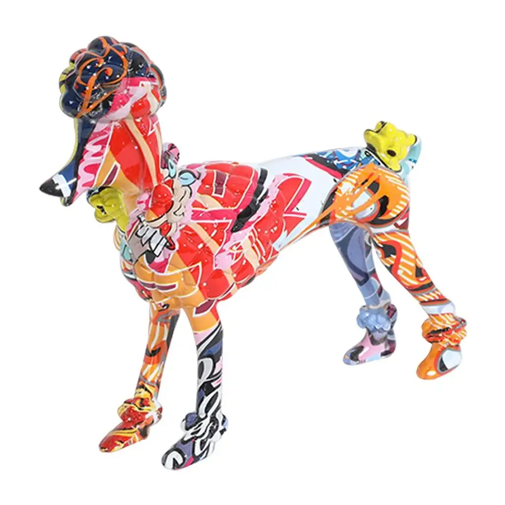 Polyresin Poodle Figurine Animal Dog Sculpture Cabinet Ornament Gift Crafts