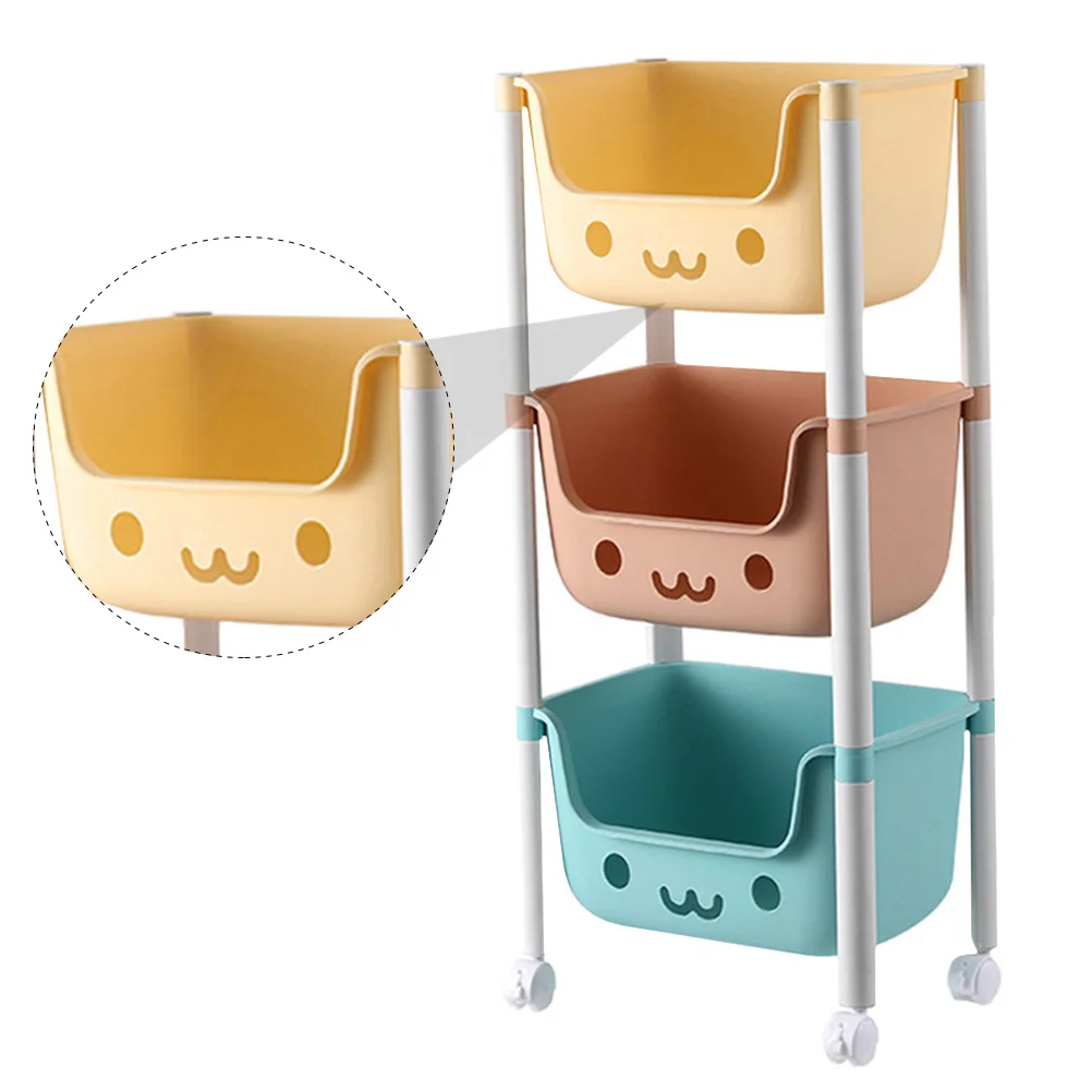 ถังขยะสำหรับกล่องเก็บของรถเข็นสำหรับเด็กพร้อมกล่องจัดระเบียบของเล่นหีบของเล่นสำหรับเด็กที่น่ารักล้อลากกระเป๋า