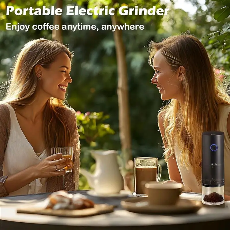 ABUN Portable Electric Burr Coffee for Grinder, 38 Gears Adjustment One-Button for Grinder Machine for Home Office Camping, 25g