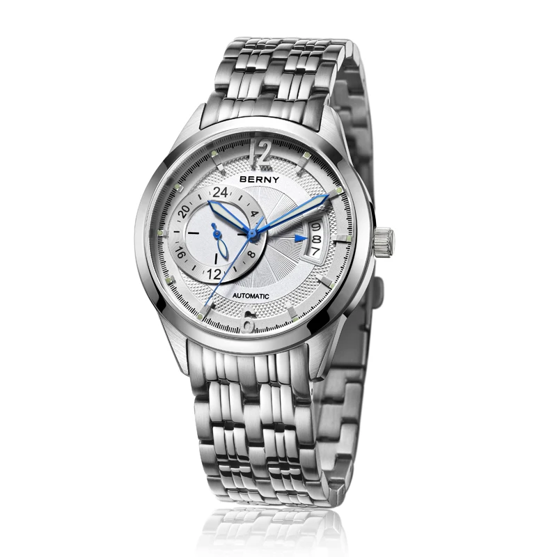

BERNY мужские механические часы автоматические многофункциональные светящиеся часы-календарь водонепроницаемые мужские наручные часы