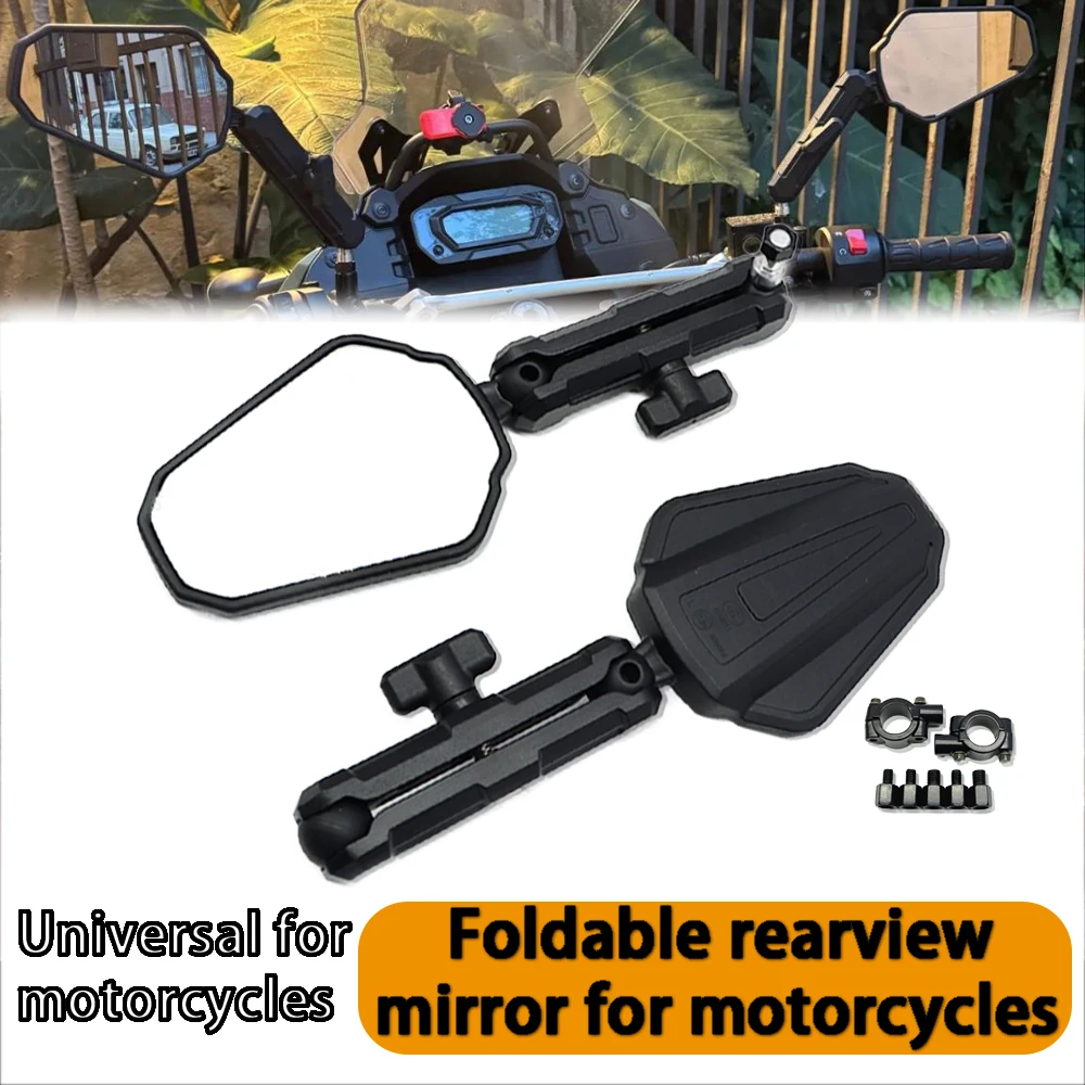 

Universal Motorcycles Mirrors For Yamaha Ducati BMW KTM ATV Adventure Motorcycle Angle Adjustable Folding Handlebar Side Mirrors