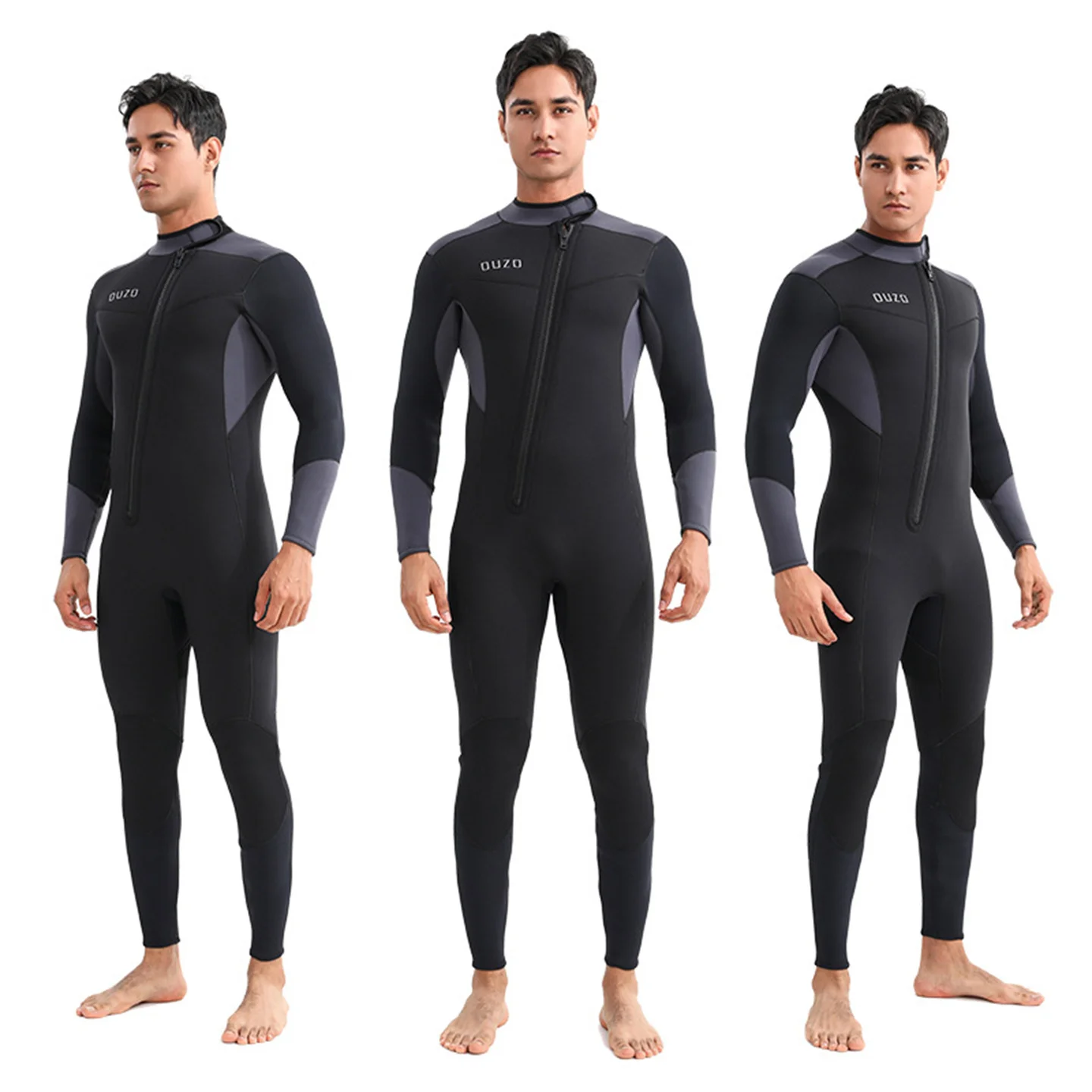 

5/3mm Diving Suit Men's Super Elastic Thickened Plus Velvet Cold-Proof Warm One-Piece Jellyfish Surfing Suit Winter Swimsuit