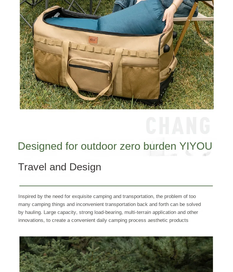 130L Outdoor-Trolley-Rucksack mit großem Fassungsvermögen, verdickte Aufbewahrungstasche mit Rädern, komplettes Set für Picknick- und Campingausrüstung – Detail 18