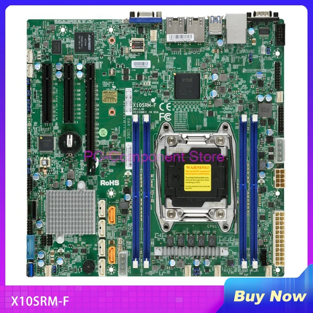 X10SRM-F Server Motherboard For Supermicro Single-channel Server 2011-pin Micro-ATX 10 SATA3 E5-1600 E5-2600 C612