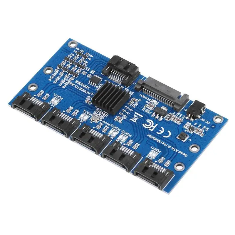 

NEW Multiplier Sata Port Riser Card Adapter Controller Card For Comp Motherboard Sata Expansion Card 1 To 5 Port Sata3.0 6Gbps