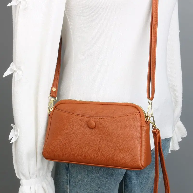 Female Loose Change Small Square Bag Fashion Korean Version Women's Hand-Held Simple Shoulder Crossbody Mobile Phone Small Bag