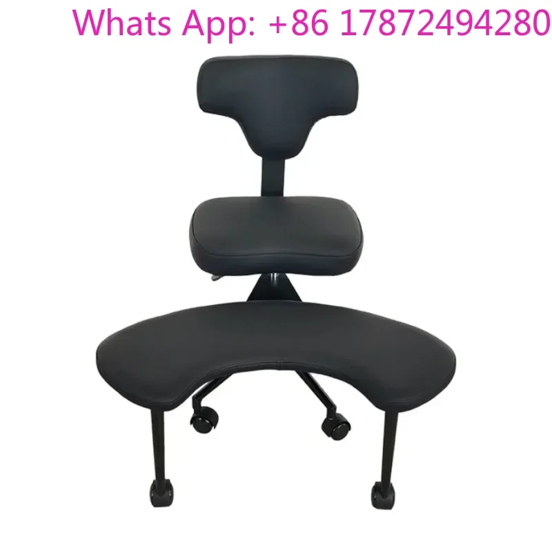 Modern Black Office Chair with Cross-Legged Design Adjustable Height & Ergonomic Lumbar Support Wheels
