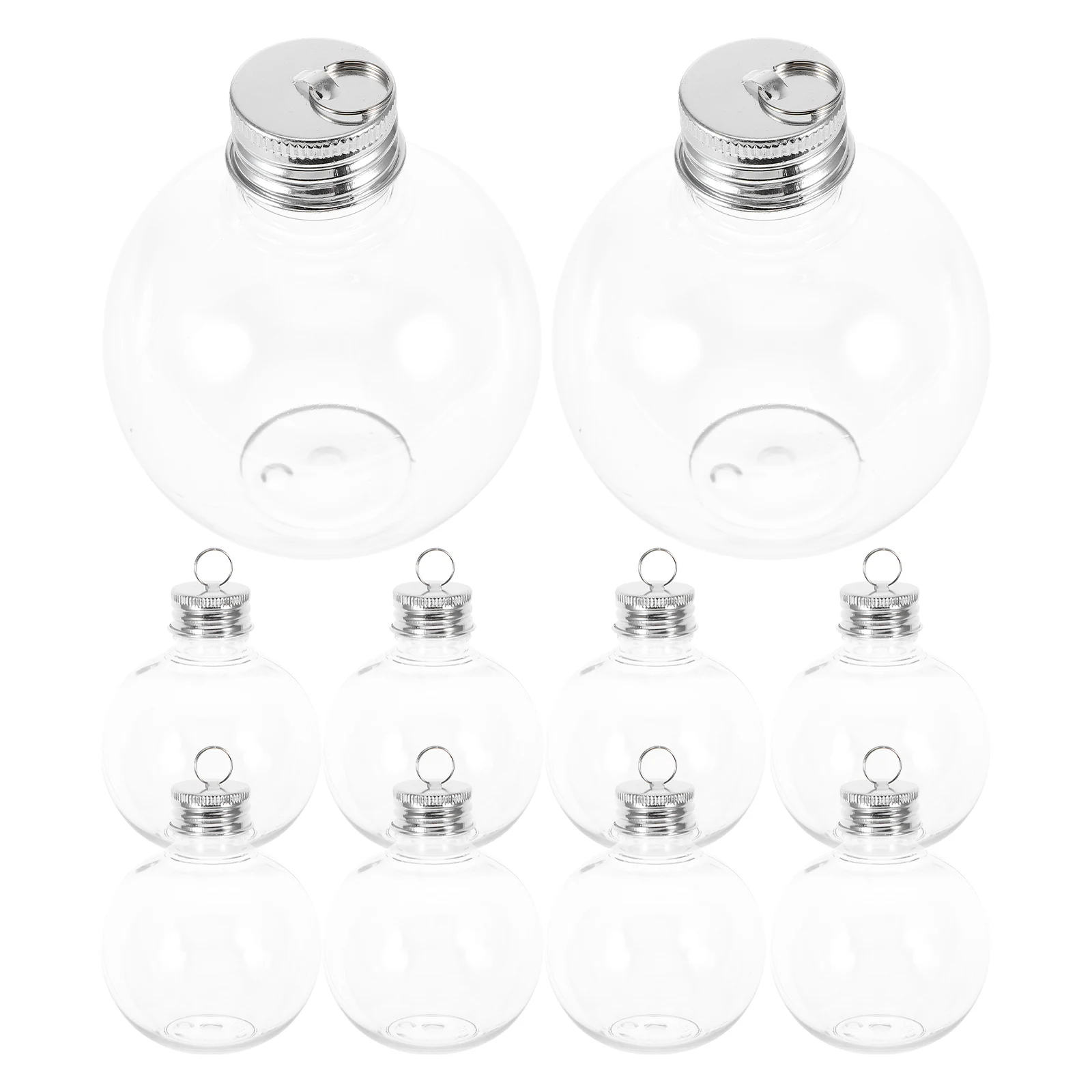 

10pcs Christmas Decoration Clear Plastic PET Fillable nament Bottles Home School Office Craft Containers Plastic Baubles