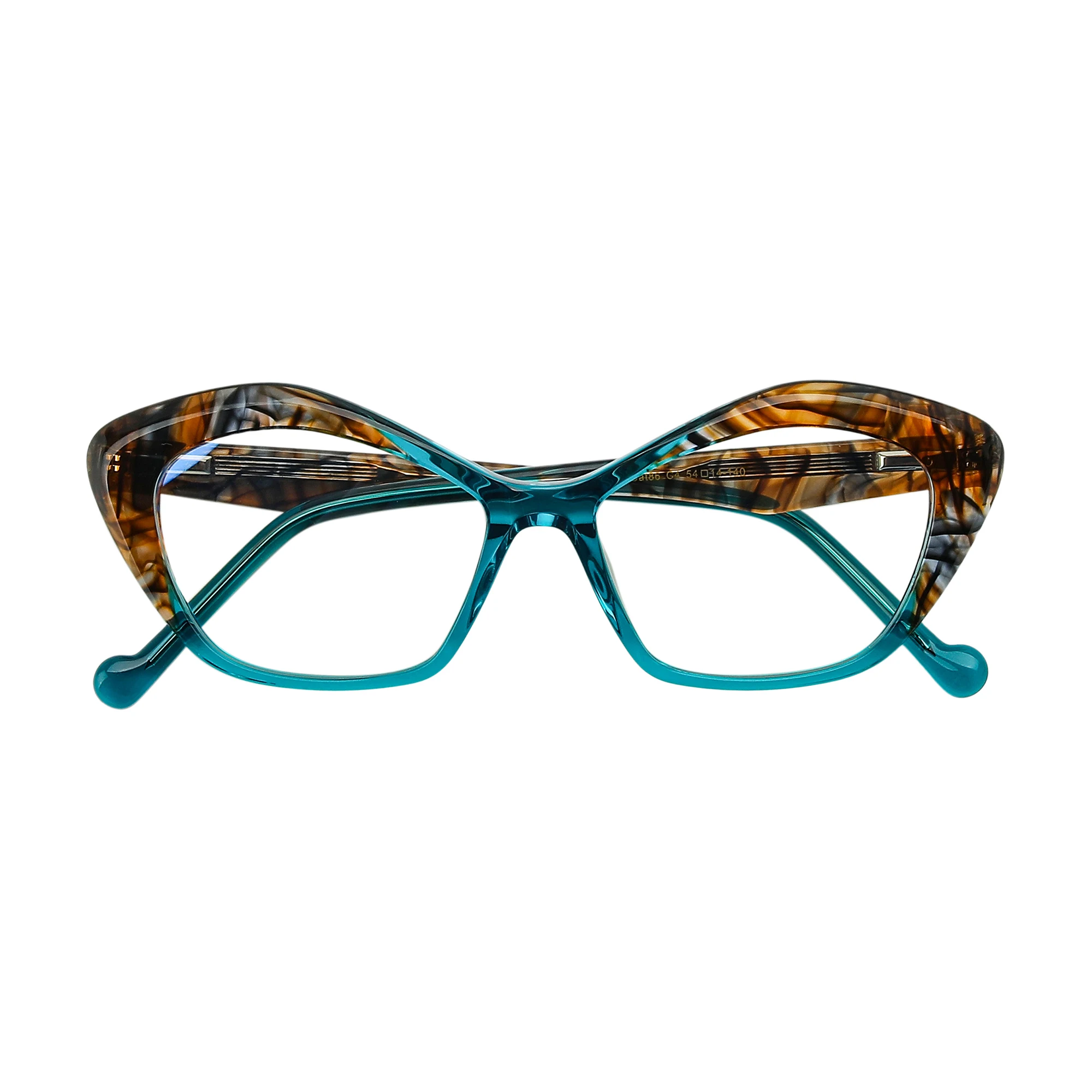 Bingkai Optik Motif Macan Tutul Antik Kacamata Mata Kucing Fashion Wanita Bingkai Asetat Desain Mewah Engsel Logam Lensa Bening