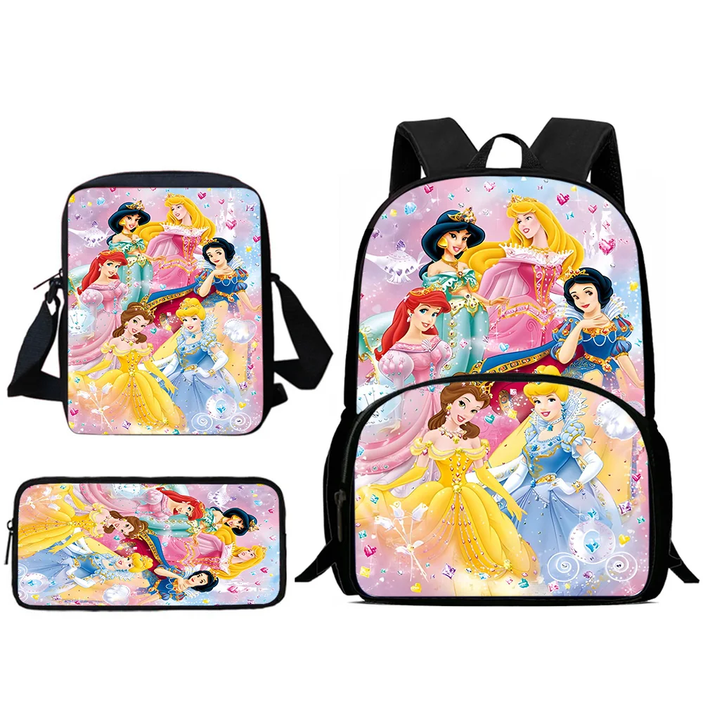 Bolsa escolar de grande capacidade para crianças bonito branco de neve bolsa de ombro estojo lápis pupil sacos para meninos e meninas, melhor presente