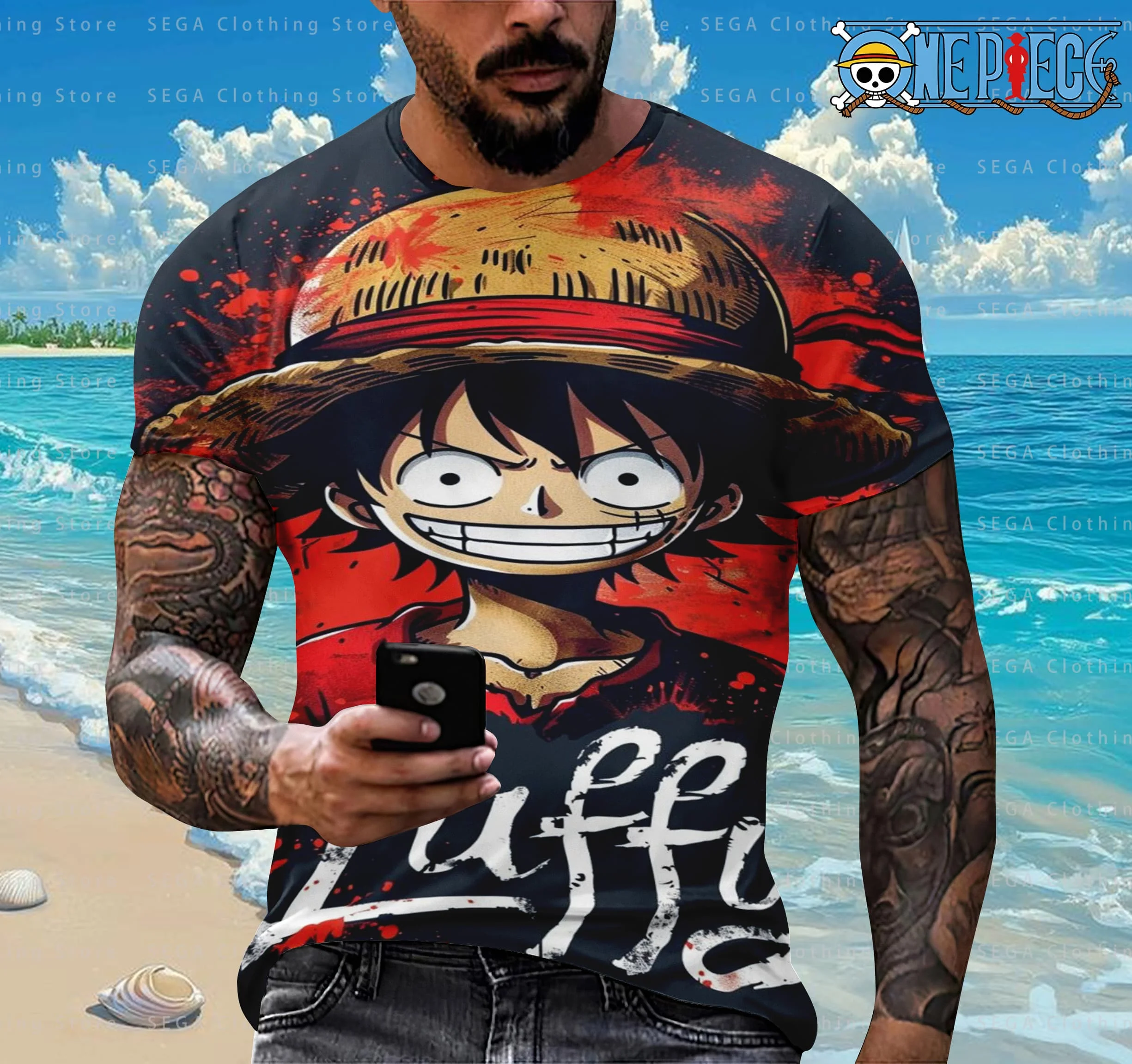 

Japanese Anime One Piece Cartoon Children's Adult 3D Printed Top T-shirt One Piece Dragon Ball Boy Cartoon Top Cosplay T-shirt