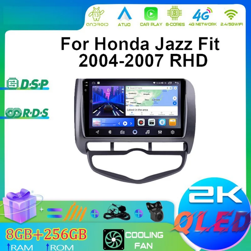 

For Honda Jazz Fit 2004-2007 RHD Car Intelligent Systems Android Car Player GPS WIFI Carplay 4G Car Radio Navigation Stereo