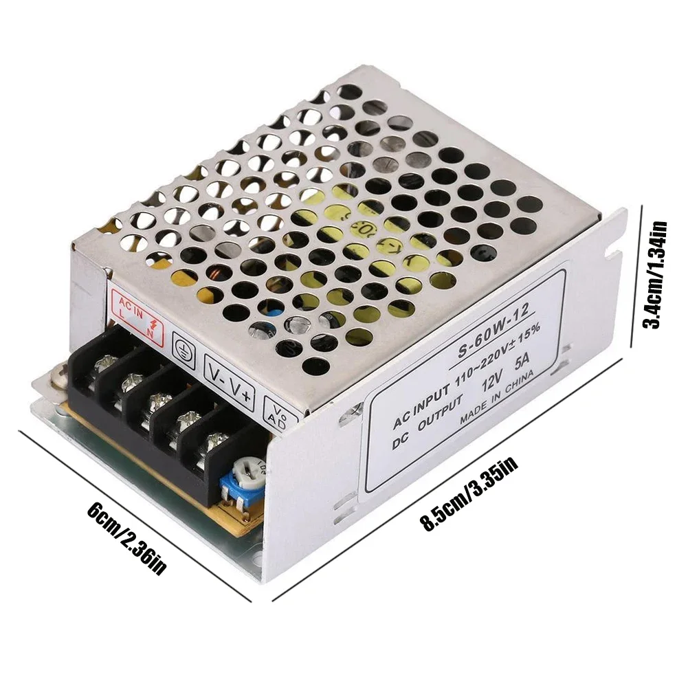 12V 5A Switching Power Supply 60W Power Supply Transformer Switch 220 AC To 12V DC for LED Strip Light