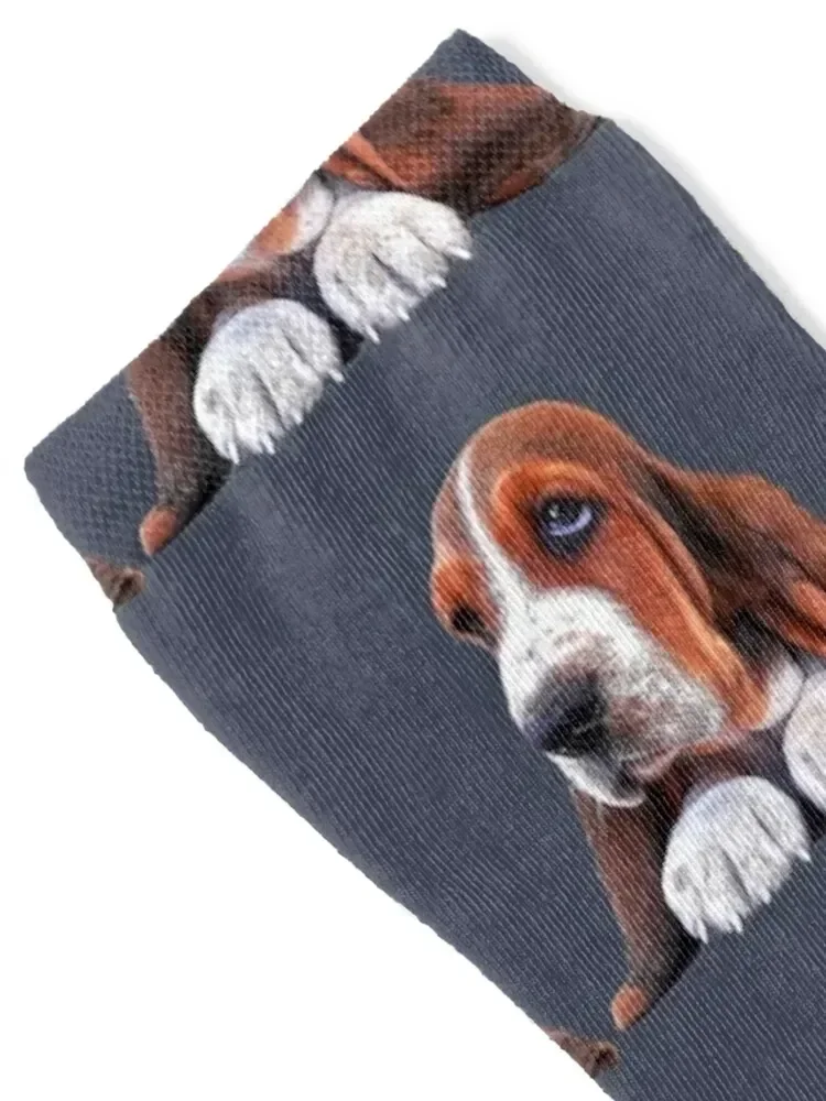 Basset Hound Puppy Dog Socks luxury cotton hiking soccer anti-slip Socks Female Men's