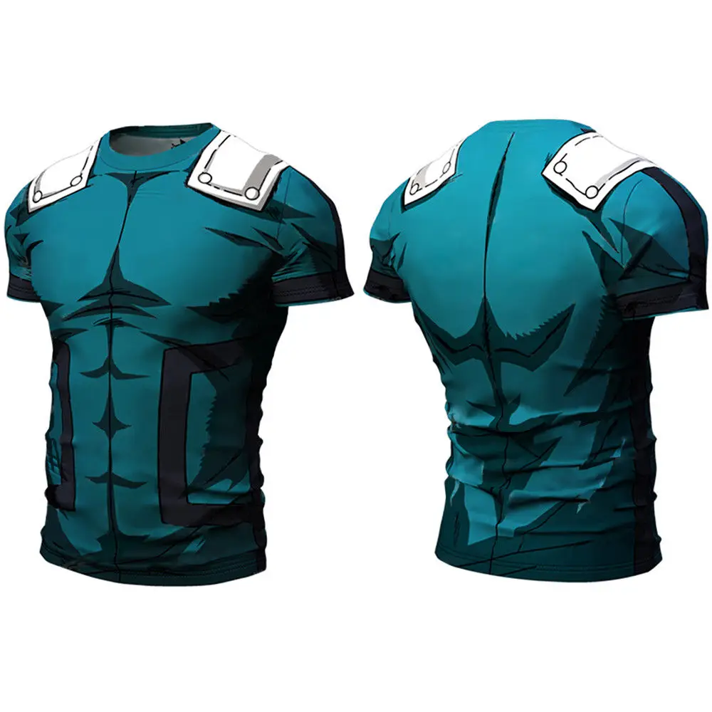 Hot Sale Fitness 3d Printed Compression Running Shirt Men Anime Bodybuilding Long Sleeve Workout Cosplay T shirt Tops Tees