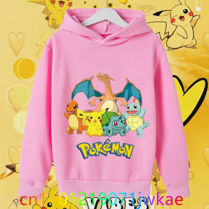

Kawaii Pokemons Yellow Hoodie Set Kids Clothes Girls Clothing Baby Boy Autumn Pikachu Birthday Sweatshirt Children Top+pants Hot