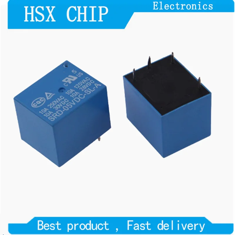 10pcs Power Relay SRD-05VDC-SL-A SRD-12VDC-SL-A SRD-24VDC-SL-A 5V 12V 24V 10A 250VAC 4PIN