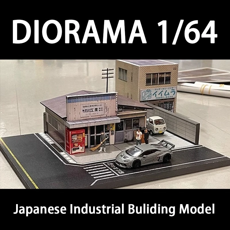 Diorama 1/64 modèle de construction industrielle japonaise ville rue Parking modèles architecturaux maison et véhicule modèle vitrines