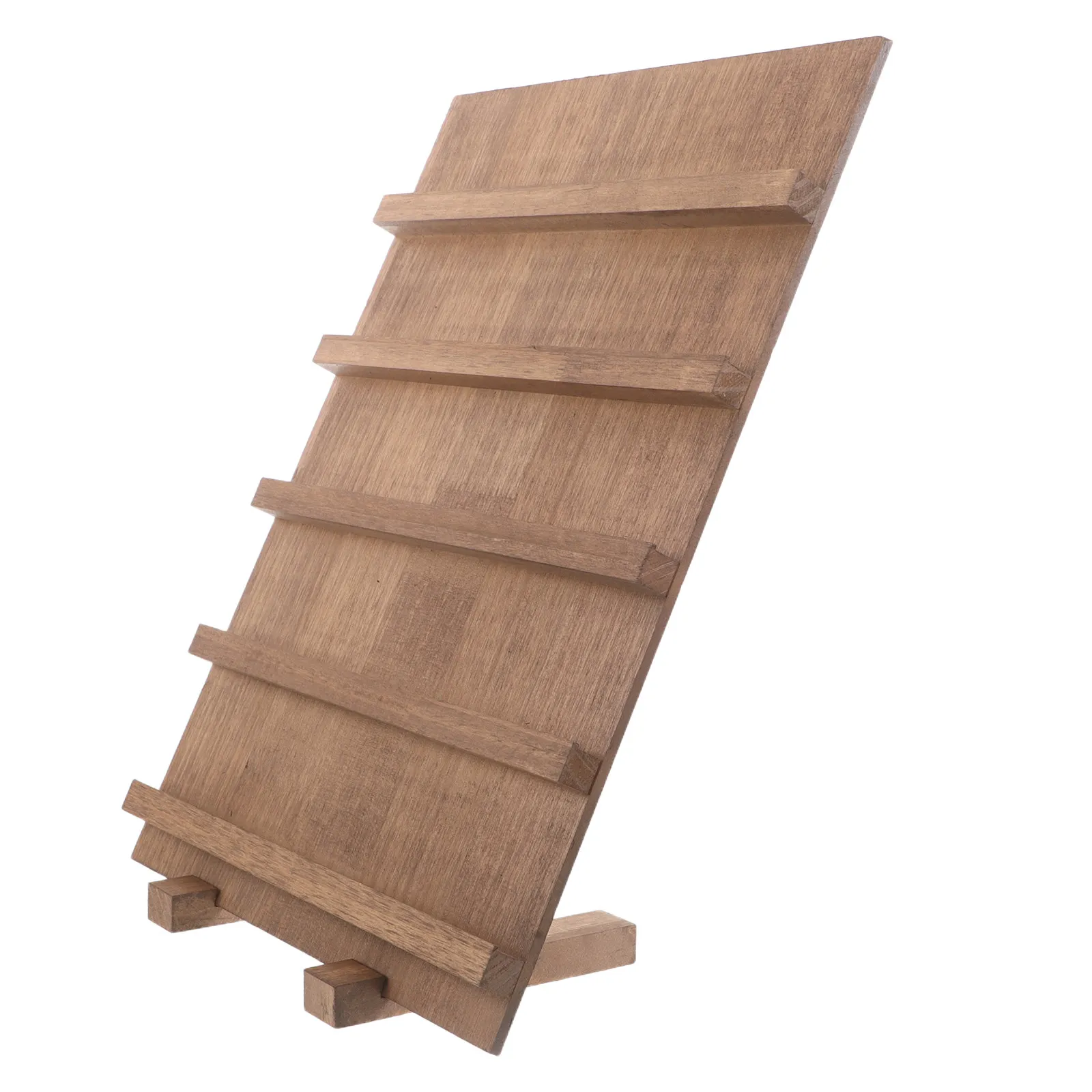 5-Tier Wooden Nail Display Rack Multi-Layer Jewelry Display Stand for Nail Polish Earring Card Holder Retail Boutique Countertop