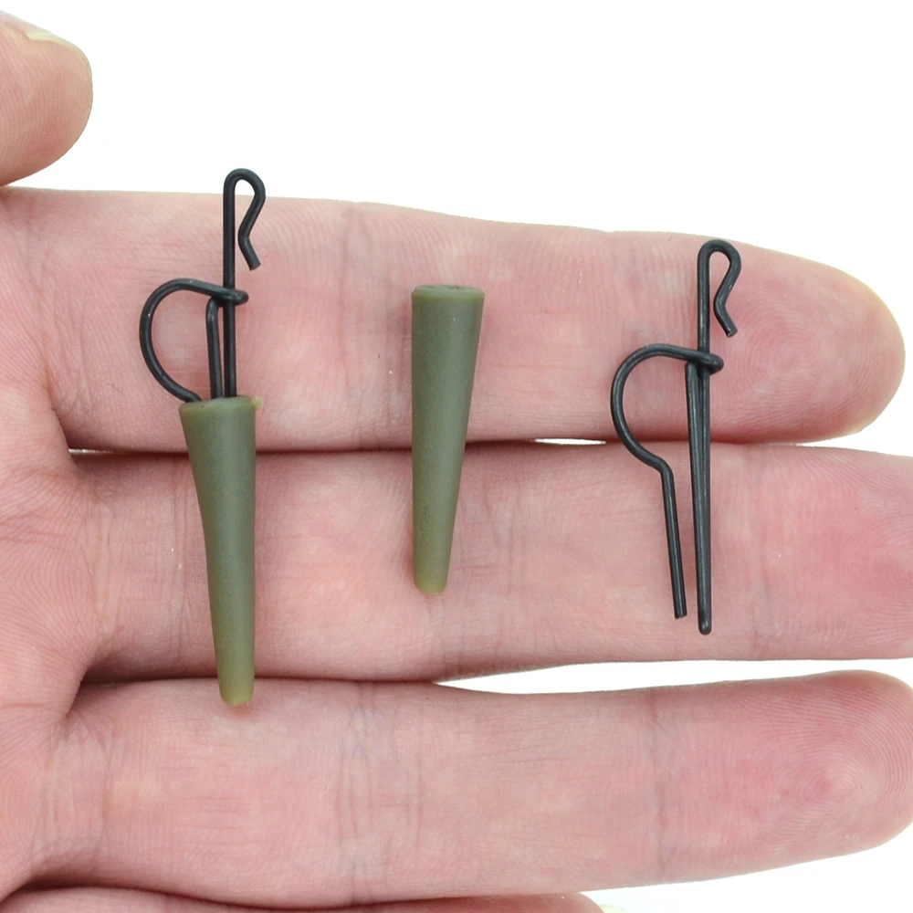 10set Carp Fishing Safety Lead Clips Quick Change Clips Swivel Snap Fishing Terminal Tackle