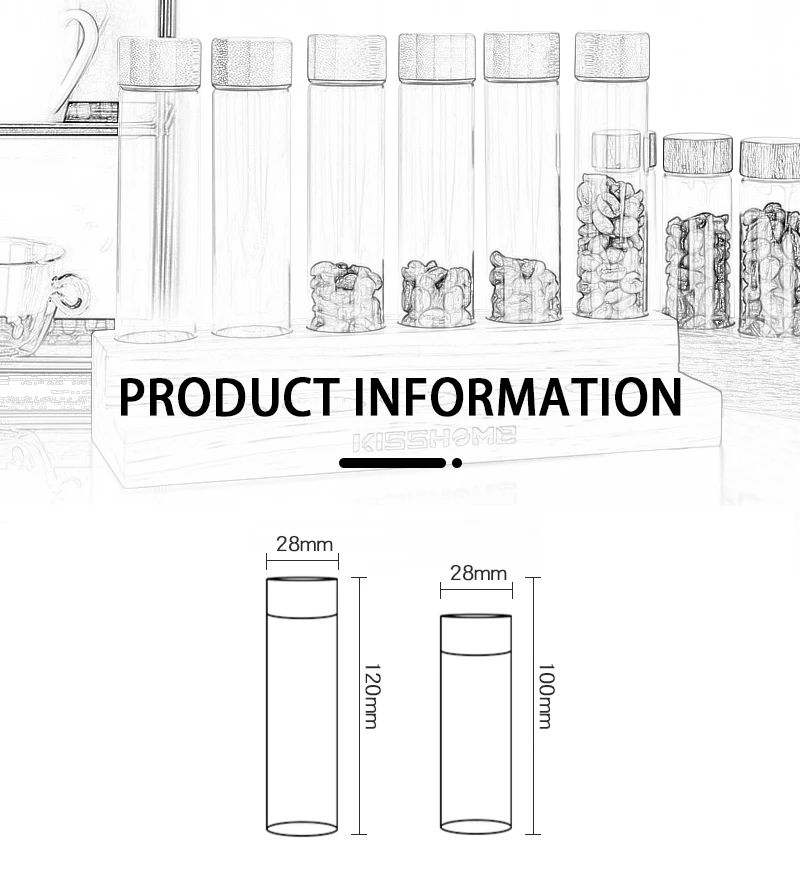 Kaffeebohnen Lagerung Container Rohr Display Rack Tee Flasche Glas Einzelne Dosis Espresso Zubehör Coffeware Set Barista Werkzeug Geschenk – Detail 7