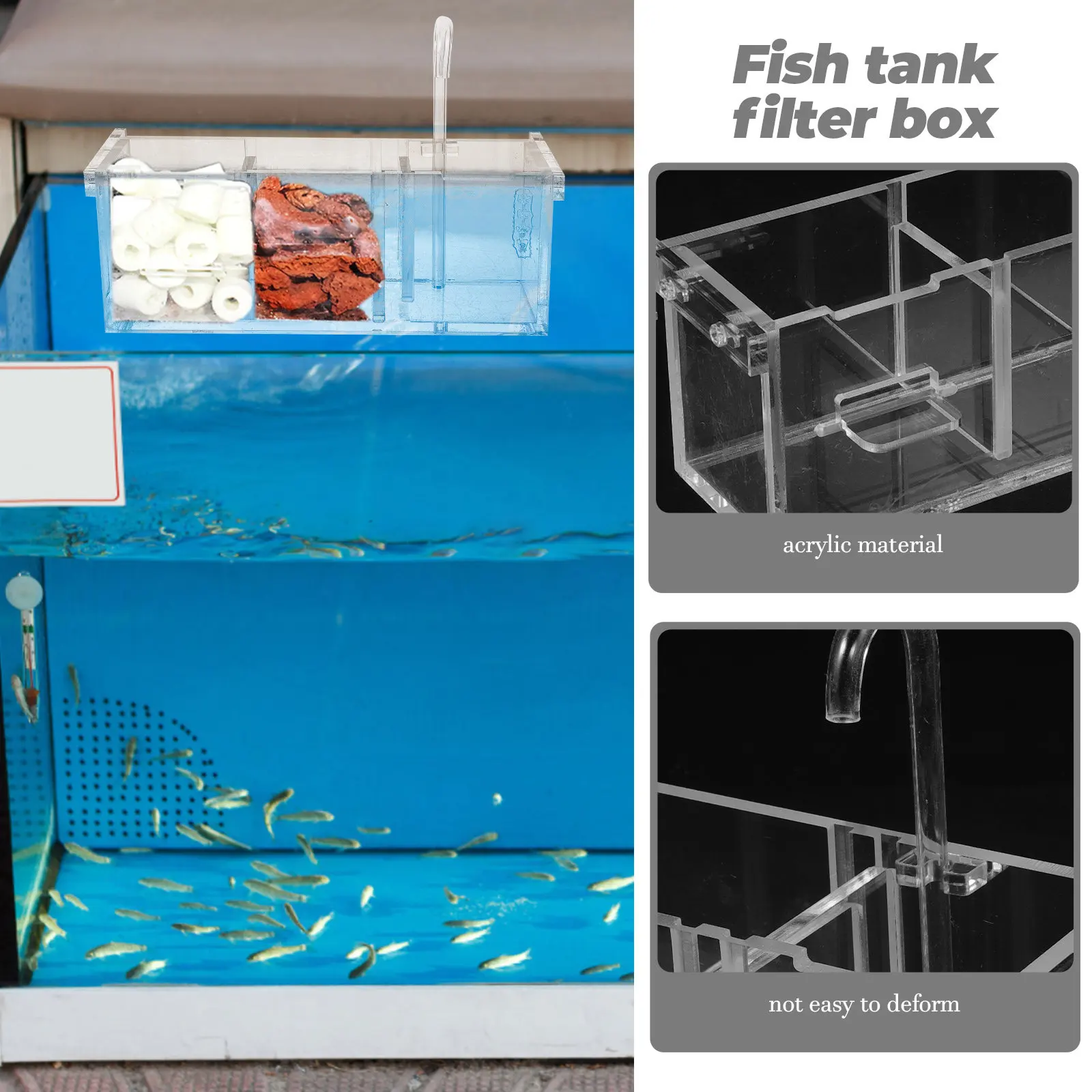 

Акриловый фильтр-бокс для аквариума: прочная конструкция, простая установка, устраняет запахи и пигменты, очищает воду, подходит для дома и офиса, для рыбок
