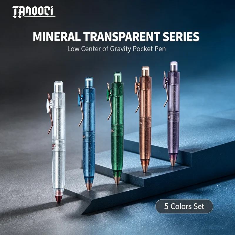 TANOOCI Mineral Translucent Gel Pens,0.5mm Low Center of Gravity Pocket Pen,Frosted Matte Anti-Slip Grip For Signing,Journaling