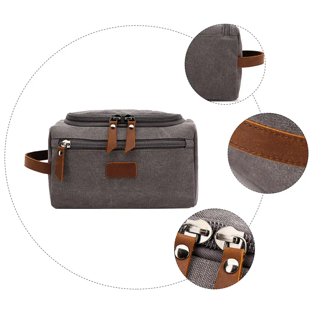 กระเป๋าเดินทางผ้าใบความจุขนาดใหญ่ล้างสีเทากระเป๋าเก็บแบบพกพา ganizer ธุรกิจกลางแจ้ง