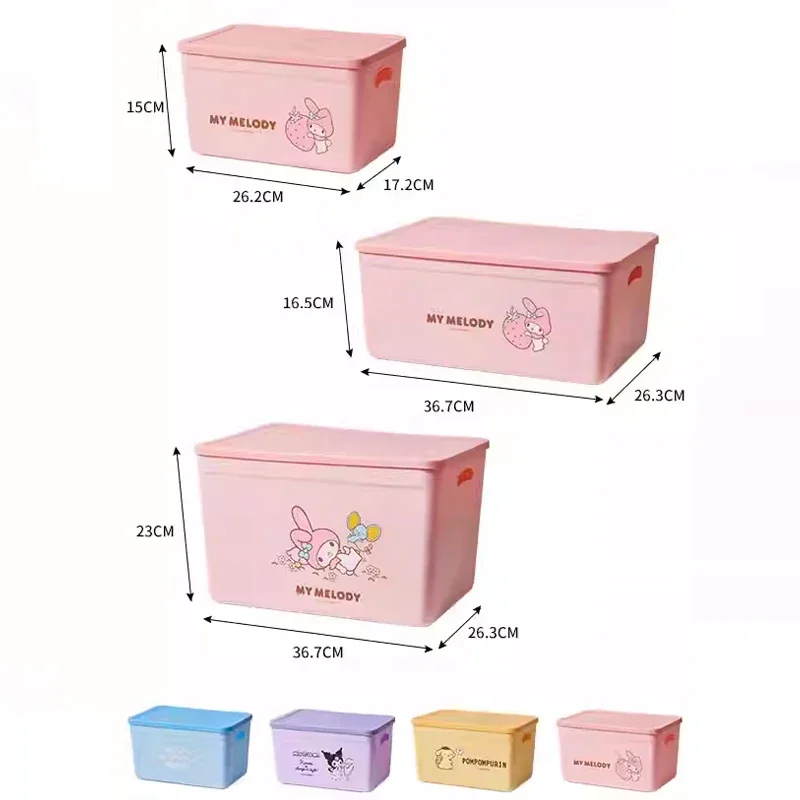 New Sanrio Cartoon Big Handheld Plastic Storage Basket Thickened Organizer Box for Miscellaneous Items Living Room Study view 6