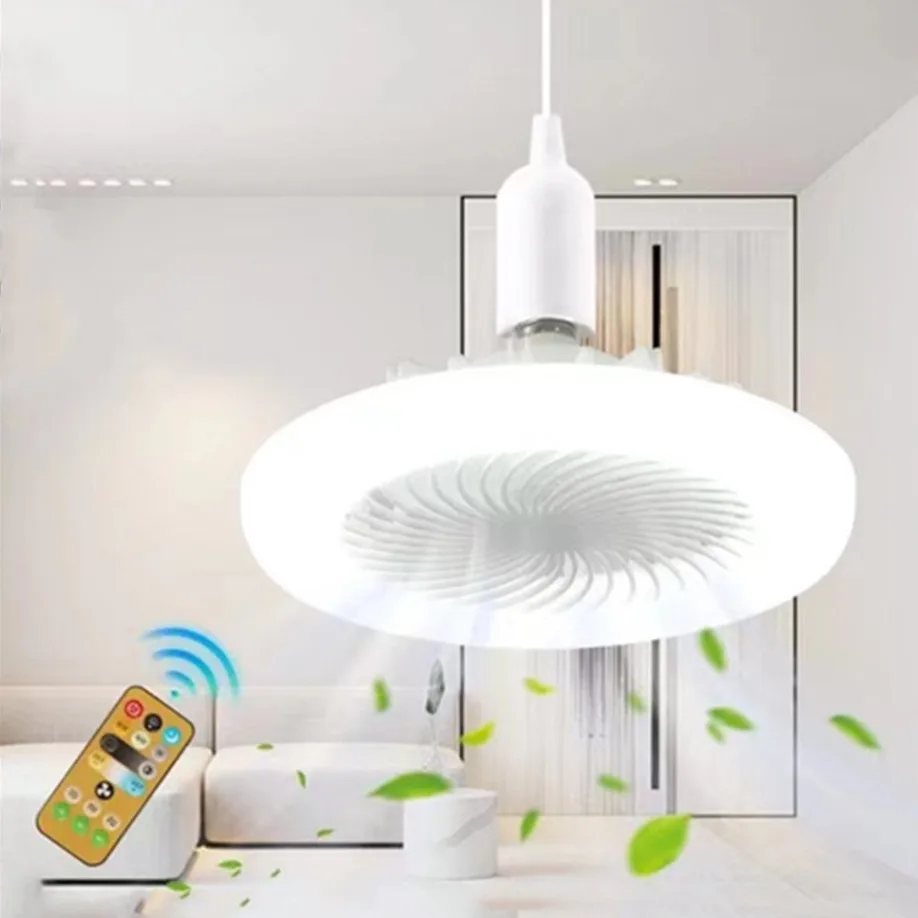 30W E27 Plafondventilator Met Verlichting Led-Ventilatorverlichting Plafondlamp Met Ventilator Elektrische Ventilator Met Afstandsbediening Voor Slaapkamer Woonkamer