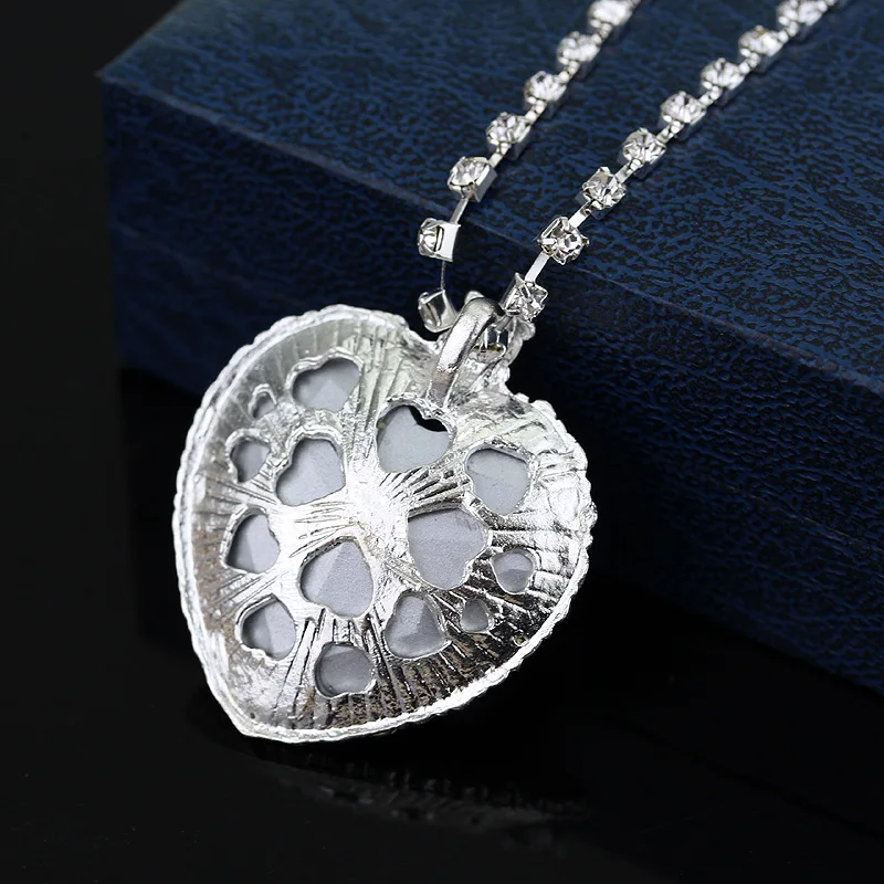Titanic Ocean Heart Love Forever Necklace Heart Crown Crystal Charm Choker Pendant For Women Girls Valentine's Day Birthday Gift image 4