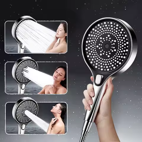 샤워 헤드 샤워 욕실 액세서리 욕실 항목에 대 한 대형 패널 샤워 3 모드 손잡이 휴대용 헤드 부품 고정 장치 홈