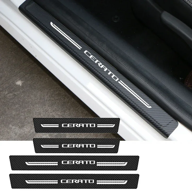 Car Door Sill Sticker Carbon Fiber Protector Anti-Scratch Pad for KIA Cerato Morning NIRO PICANTO RIO MOHAVE SEDONA