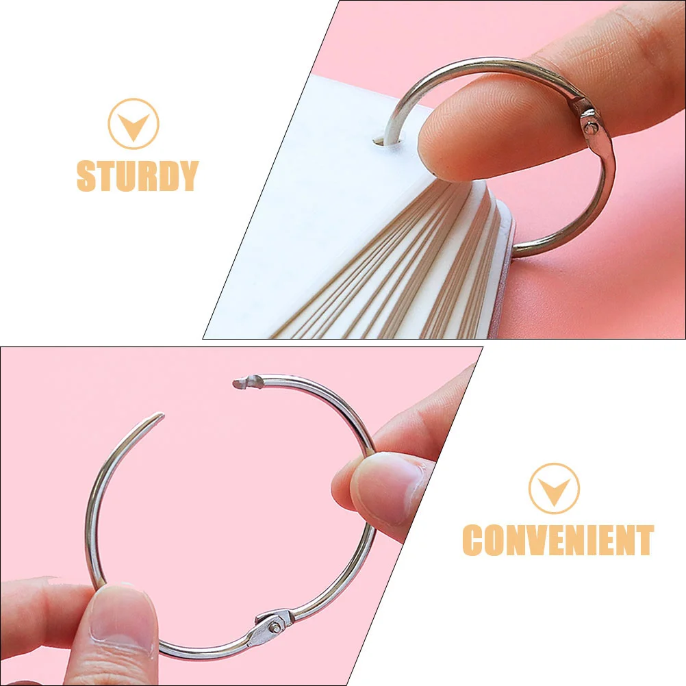 Anneaux en Acier Inoxydable pour Cartes d'Index, 20 Pièces