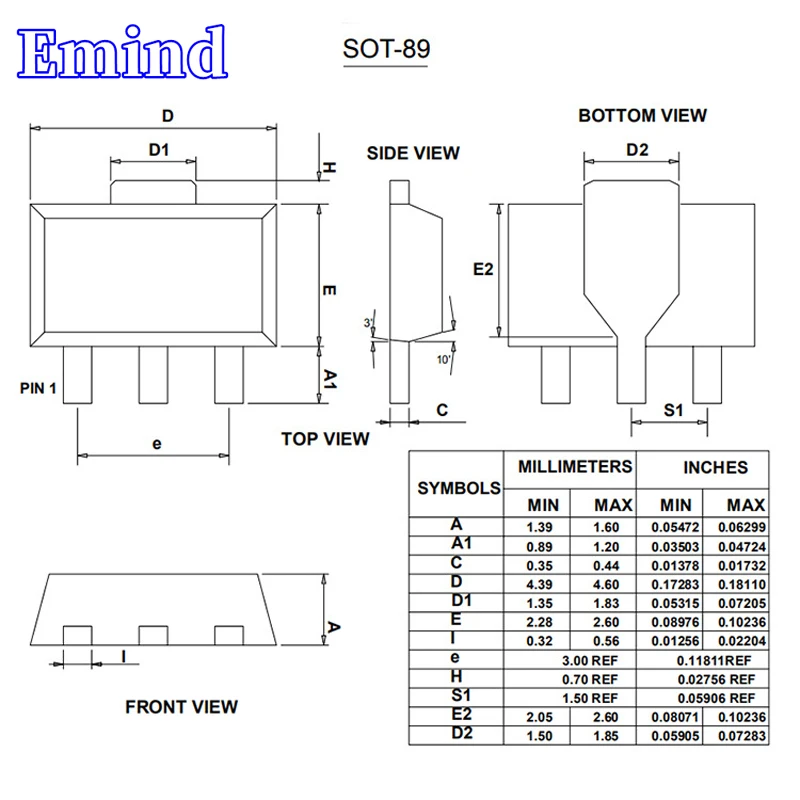 100Pcs BCX51 Smd Transistor Footprint Sot-89 Zeefdruk Ad Type Pnp 45V/1.5A Bipolaire Versterker Transistor