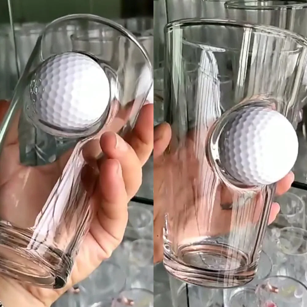 

Creative Golf Beer Cup Golf Ball Embedded Stuck In Glass Unique Wine Glass For Father’s Day Gift Fun Cup For Dad Golf Lovers