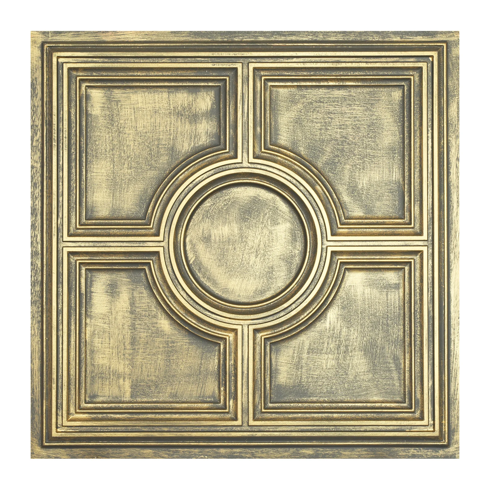 Faux finished dilapidated Architectural ceiling panels PVC ceiling tiles for Barber house 10pcs PL37 Ancient gold PAINTSDECOR