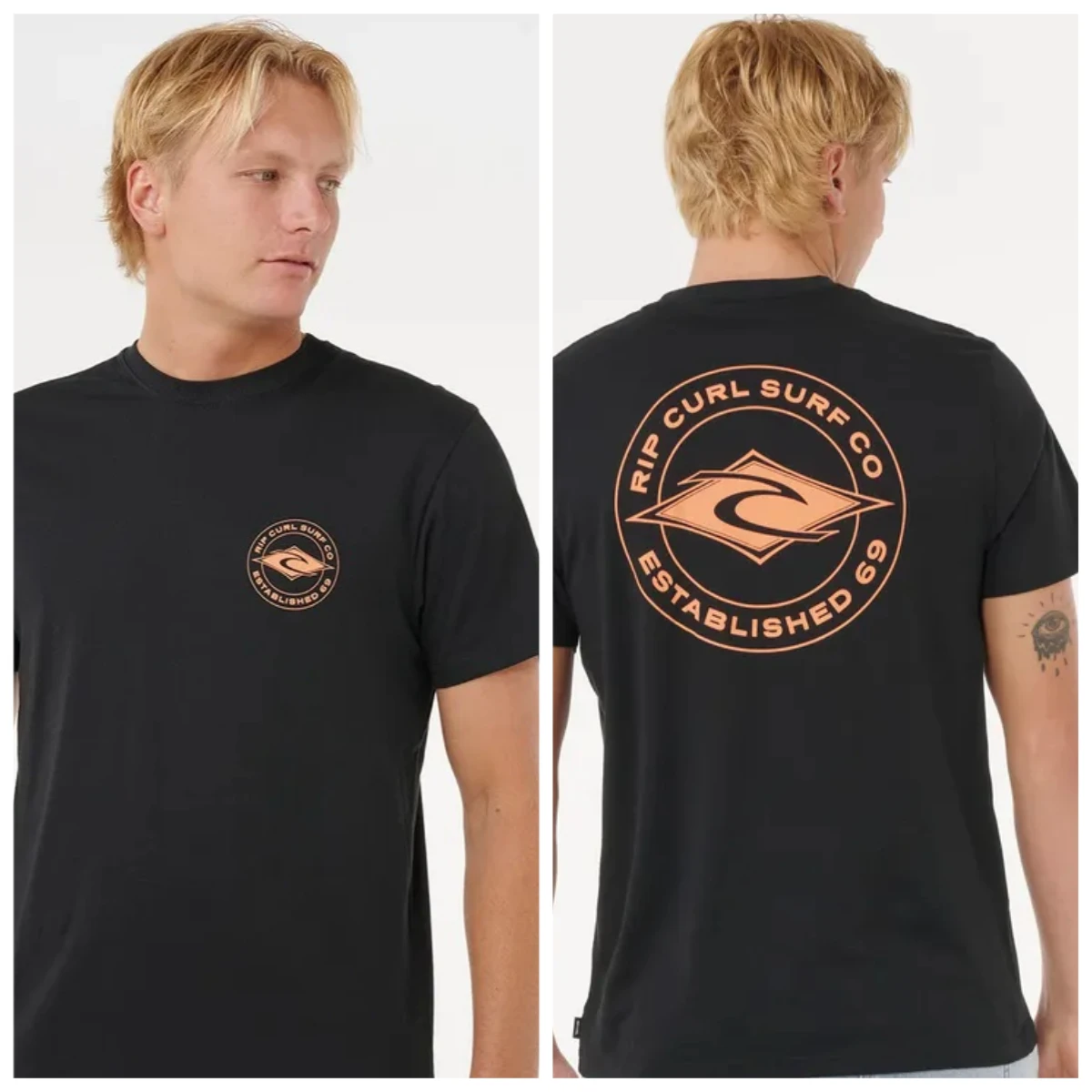 

New RIPCURL Letter Print Summer Outdoor Men's T-shirt Short Sleeve Outdoor Sports Surfing Short Sleeve Fitness Short Sleeve