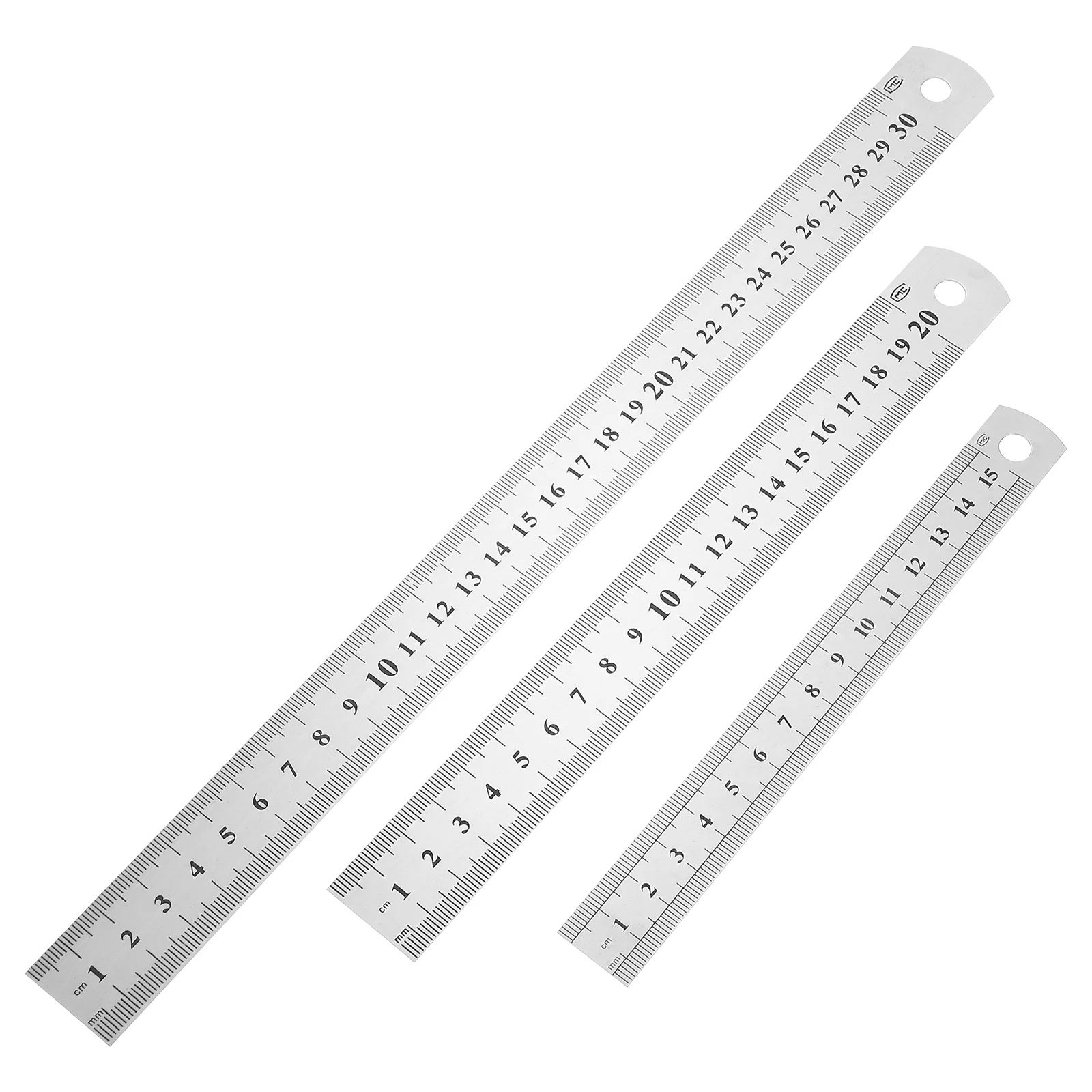 3 Pcs Automatic High Precision Measurement Ruler Steel Rulers Geometry Metric