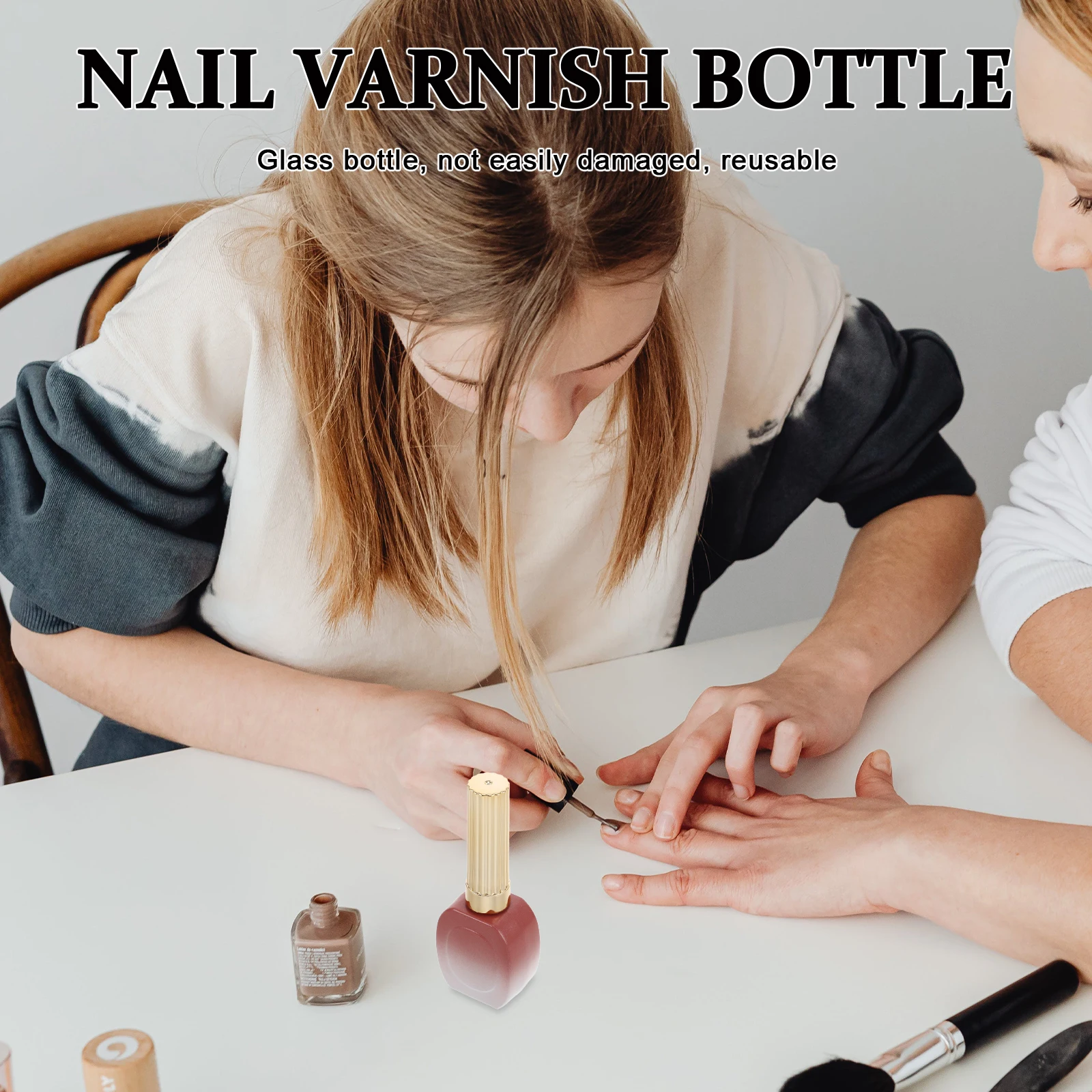 10 szt. Butelek 15 ml Wielokrotnego Użytku Puste Pojemniki z Pędzelkiem DIY Artystyczne Trwałe Szczelne Gradientowe