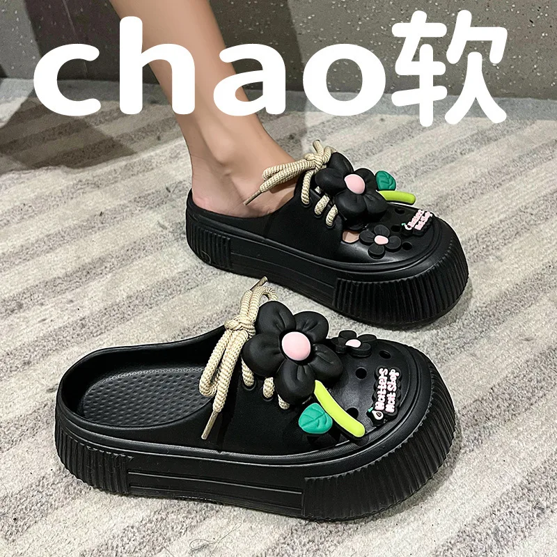 Summer Women Slippers Cute Decoration Platform Sandals Casual Outdoor Clogs Beach Sandal Non-slip Slides Indoor Home Shoes