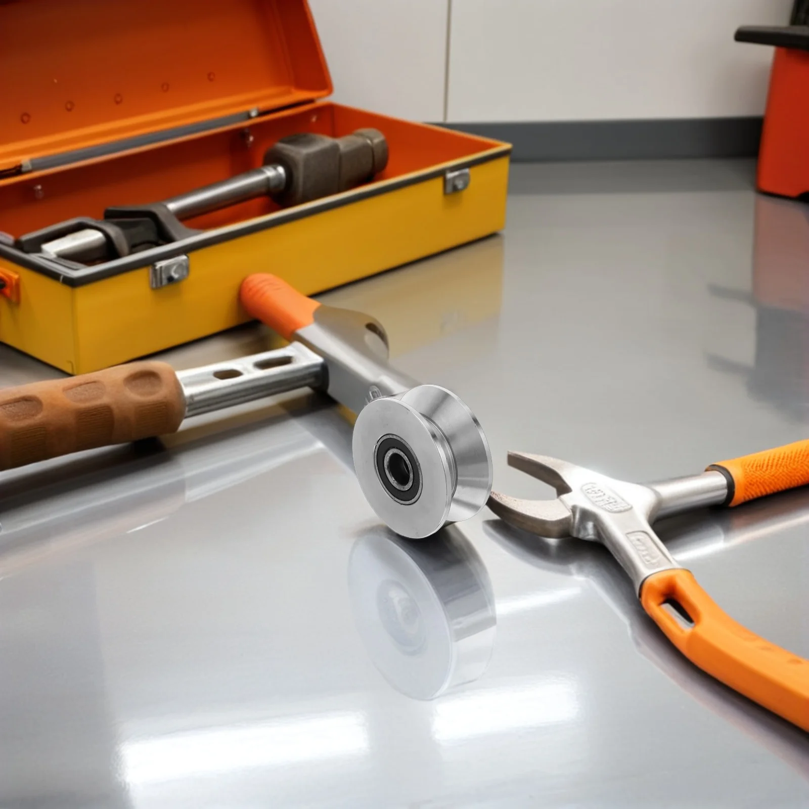 

U Groove Stainless Steel Barn Door Roller Heavy Duty Sliding Door Pulley For Home Garage Warehouse Metal Gate Wheel Track