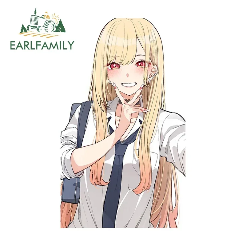 EARLFAMILY 13cm X 7.7cm For Kitagawa Marin Car Stickers Sunscreen Personality Decals Scratch-Proof Car Goods Sunscreen Vinly