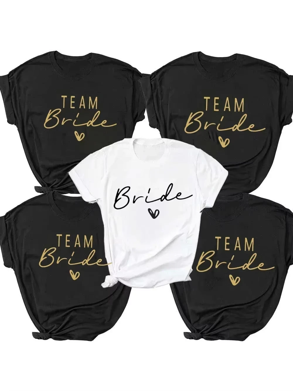 Women Cotton T Shirt Team Bride Bachelorette Party Shower Hen Party Bridesmaid Print T-Shirt 2026 Girls Wedding Female Tops