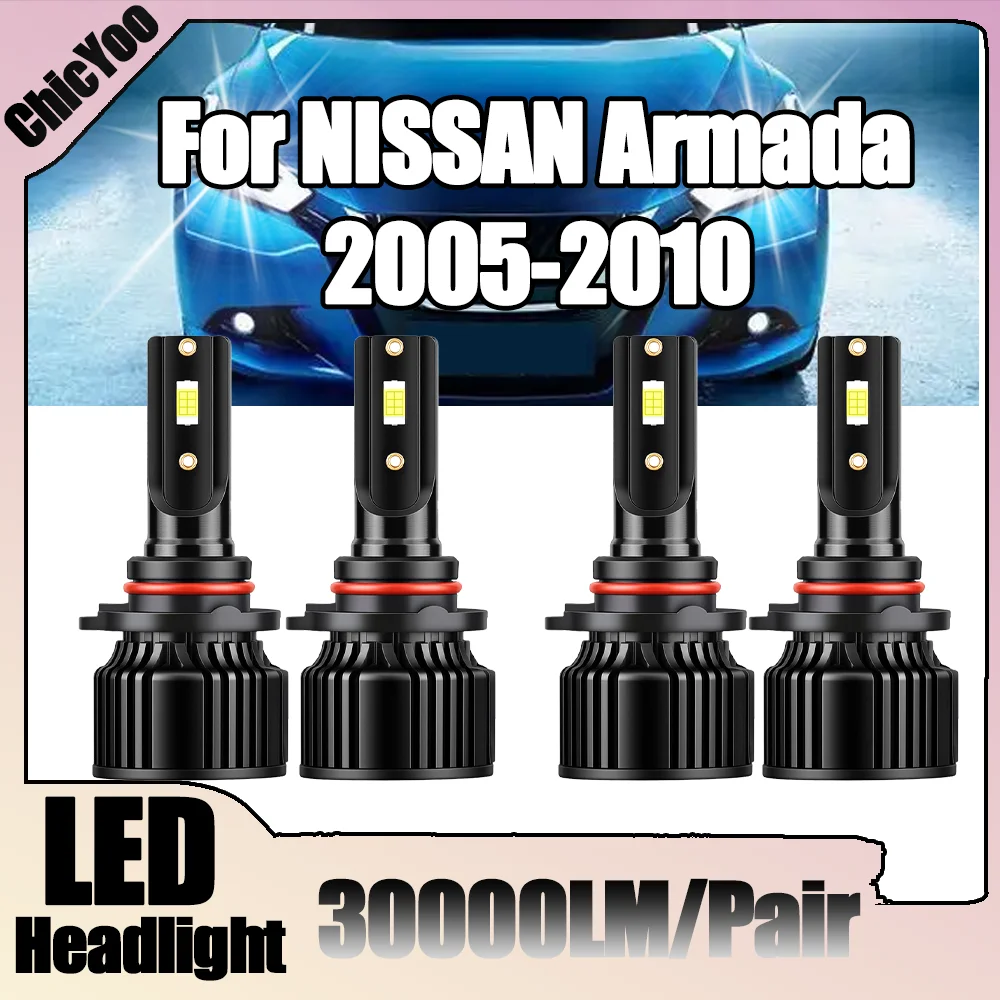 

Светодиодные лампы дальнего ближнего света 9005 9006 150 Вт 30000LM Высокая мощность 6000K Супер белый Plug and Play для NISSAN Armada 2005-2010