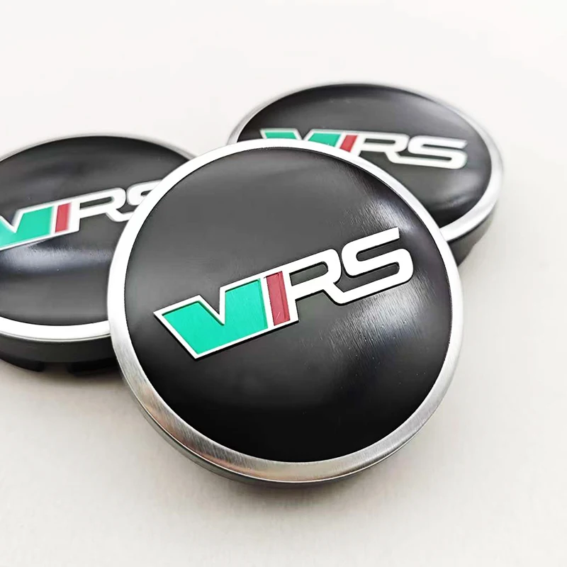 4 Stück 56mm VRS Logo Auto-Radnabenkappen Felgenabdeckung Emblem für Skoda Rapid Octavia RS Kodiaq Fabia Zubehör – Detail 3