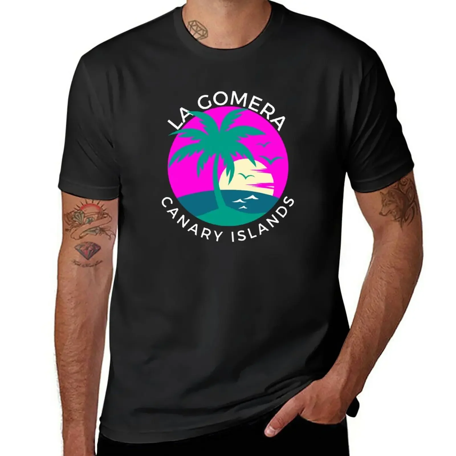 Retro La Gomera Canary Islands T-Shirt cute tops anime funnys black t-shirts for men