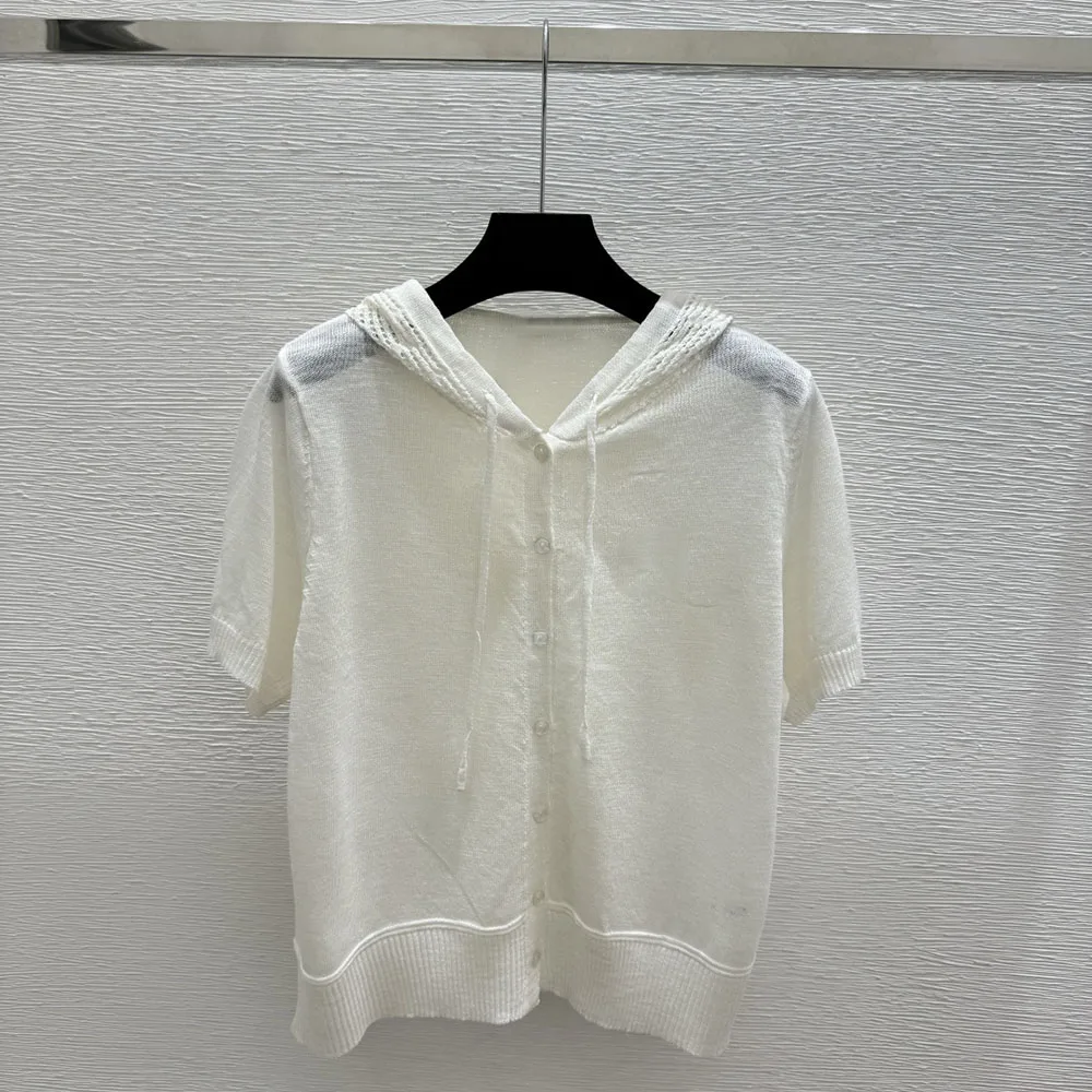 

Высококачественный новый женский топ с капюшоном и короткими рукавами 2026 года, повседневный и модный летний наряд с простым дизайном xy26414230